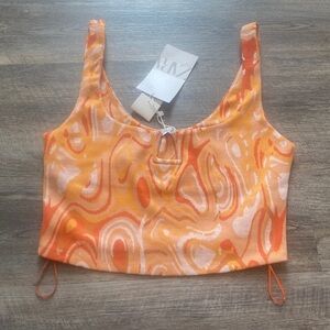 NWT ZARA Retro pattern Swirl Crop Tank Top